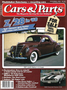 CARS & PARTS 1990 NOV - Z/28 IN '68, '37 LINCOLN-ZEPHYR V-12, '55 SUBURBAN
